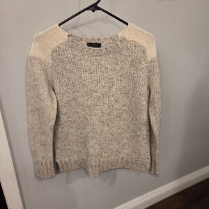 J. Crew Cream and Gray Knit Sweater